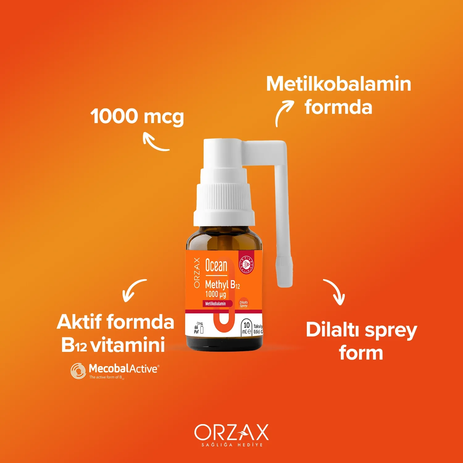 Ocean Methyl B12 1000 µg 10 ml Sprey Ocean Methyl B12 1000 µg 10 ml Sprey - Görsel 3