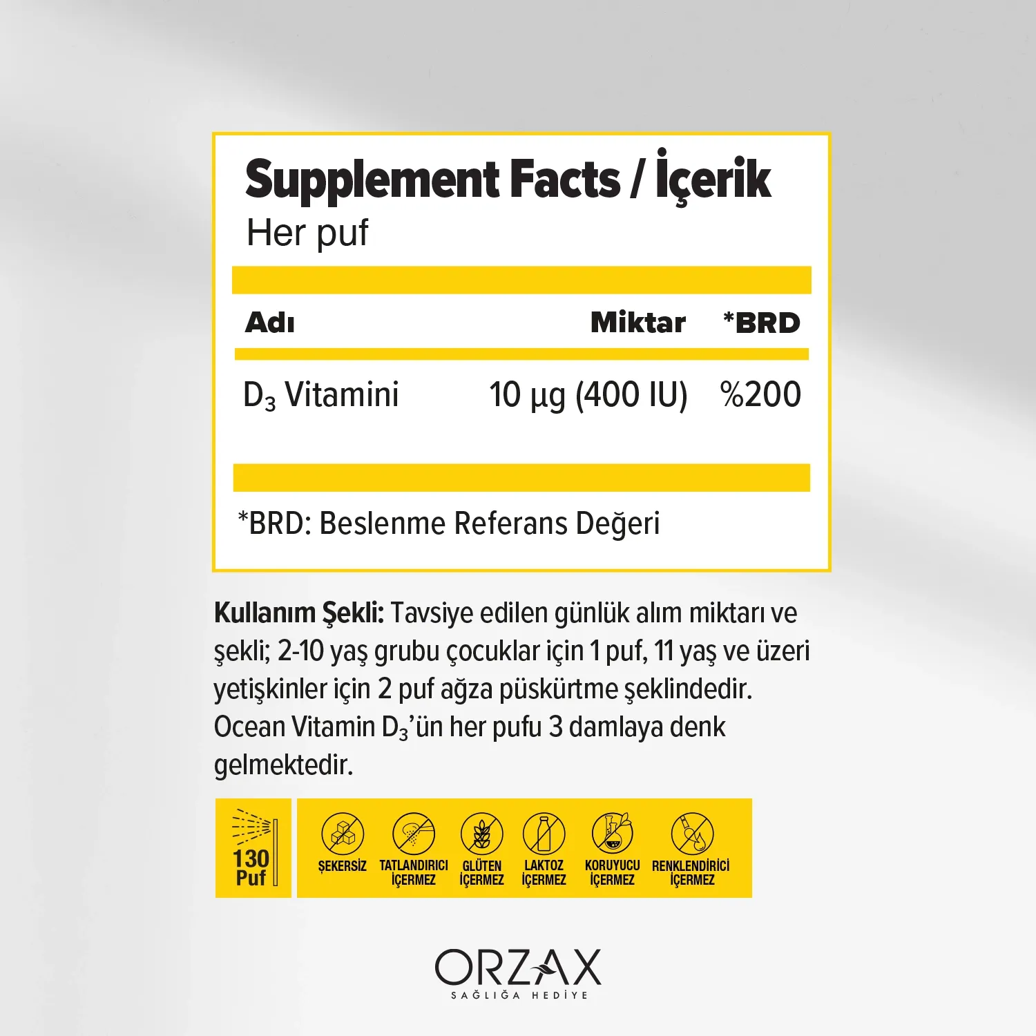 Ocean Vitamin D3 400 IU Spray Ocean Vitamin D3 400 IU Spray - Image 2